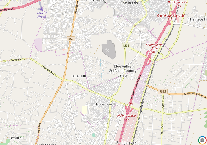 Map location of Blue Valley Golf Estate